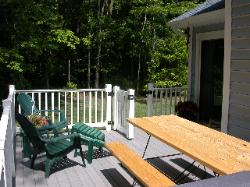 Bethany Beach Rental - Deck view of chairs and gated fence